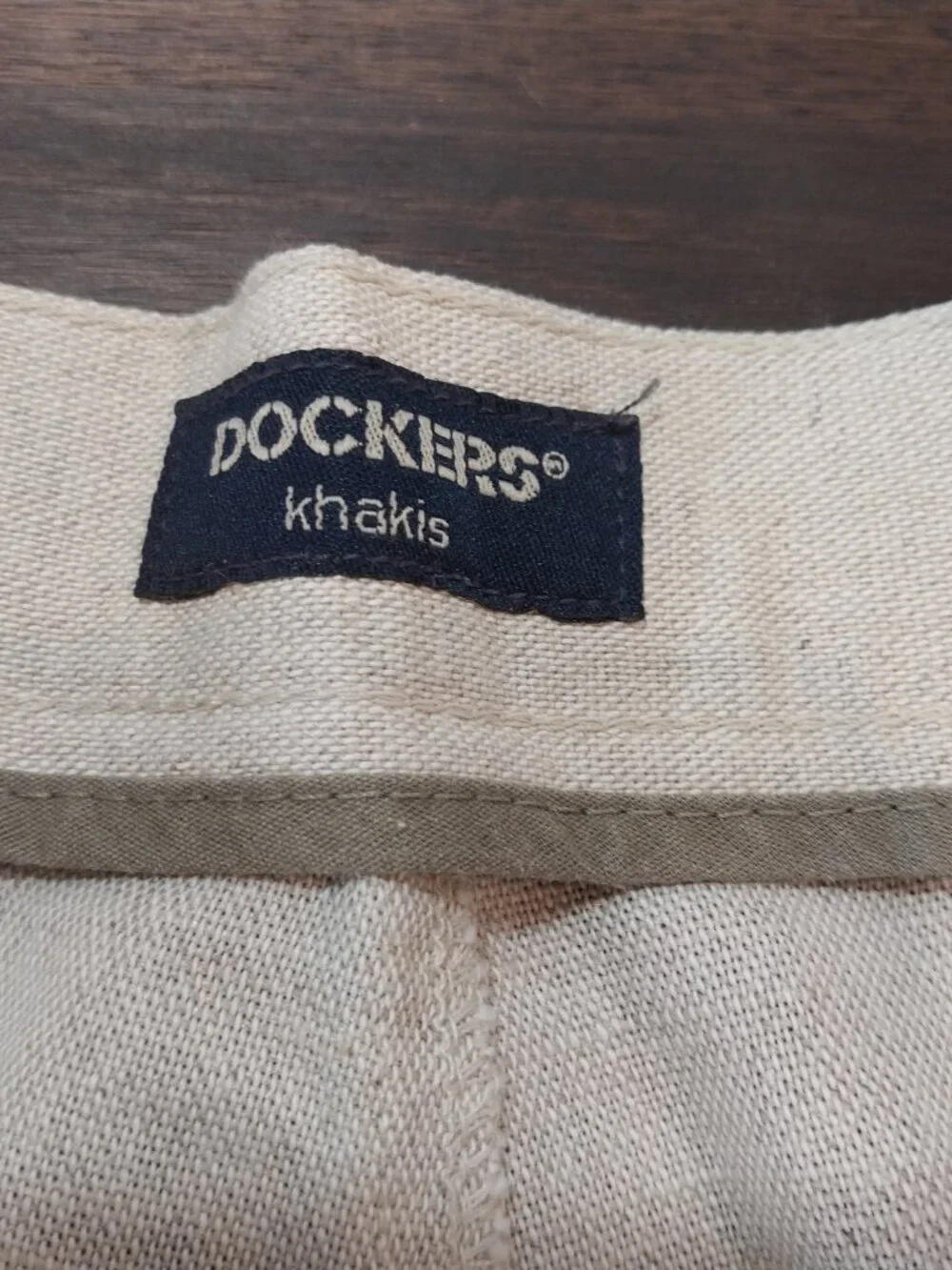 Vintage 90s Dockers Khakis Pants 38x32 Beige Relaxed Fit Two-Pleated Linen Cotto